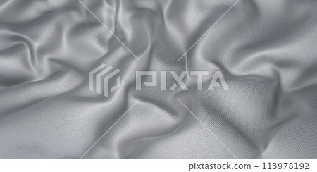 Close up view of white fabric 3d render illustration Close up view of white fabric 3d render illustration 113978192