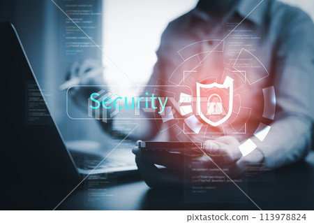 Cyber security and Security password login online concept Hands typing and entering username and password of social media, log in with smartphone to an online bank account, data protection hacker Cyber security and Security password login online concept Hands typing and entering username and password of social media, log in with smartphone to an online bank account, data protection hacker 113978824
