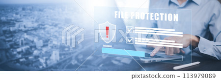 Email concept with laptop spam and virus computer monitor internet security concept, businessman reading electronic mail with a laptop. Spam, junk and e-marketing on screen, Spam Email Pop-up Warning. Email concept with laptop spam and virus computer monitor internet security concept, businessman reading electronic mail with a laptop. Spam, junk and e-marketing on screen, Spam Email Pop-up Warning. 113979089