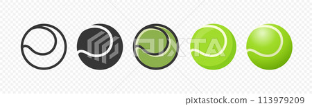 Flat Vector Tennis Ball Icon Set. Tennis Ball Design Template, Clipart for Sports Concepts, Competition Promotions, Advertisements, Graphics for a Tennis Event, Sports Content, Products, Logo Flat Vector Tennis Ball Icon Set. Tennis Ball Design Template, Clipart for Sports Concepts, Competition Promotions, Advertisements, Graphics for a Tennis Event, Sports Content, Products, Logo 113979209