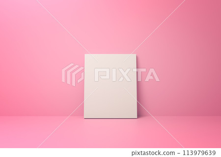 White blank canvas on a pink background White blank canvas on a pink background 113979639