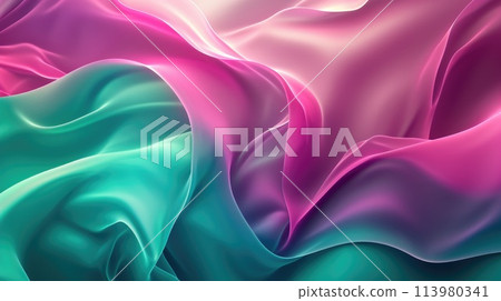 A abstract picture of two colours of pink and green in form of fabric. AIGX01. 113980341