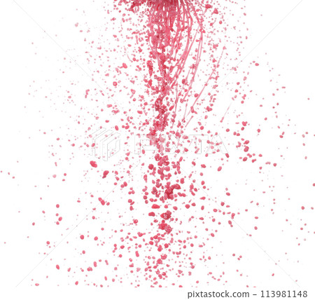 Red tomato strawberry juice scatter splash in drop droplet, Red blood wave fall in air. Abstract cloud fly, Red Wine colored splash spill in Air. White background Isolated high speed shutter, freeze Red tomato strawberry juice scatter splash in drop droplet, Red blood wave fall in air. Abstract cloud fly, Red Wine colored splash spill in Air. White background Isolated high speed shutter, freeze 113981148