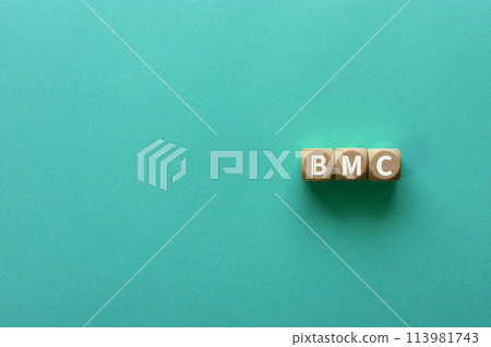 There is a wooden cube with BMC written on it. Eye-catching image There is a wooden cube with BMC written on it. Eye-catching image 113981743