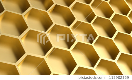 The hexagon or beehive pattern for Background concept 3d rendering. 113982369