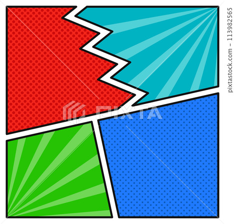 流行多彩的美式漫畫風格面板設計插畫廣場 113982565