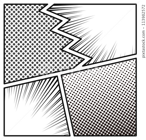 Black and white comic background style panel design, square Black and white comic background style panel design, square 113982572
