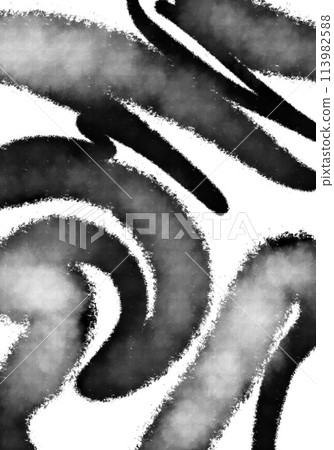 Bold black minimalistic ink watercolour hand drawn illustration shapes abstract 113982588
