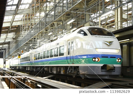 E653系列(神沼色)停在停車場 E653系列(神沼色)停在停車場 113982629