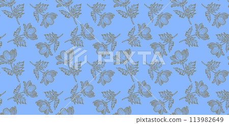 Simple flower seamless pattern, summer spring, bright vivid colors Simple flower seamless pattern, summer spring, bright vivid colors 113982649