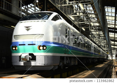 E653系列(神沼色)停在停車場 E653系列(神沼色)停在停車場 113982862