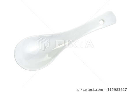 ceramic spoon isolated 113983817