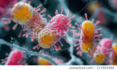 Vivid Microscopic View of Bacteria Vivid Microscopic View of Bacteria 113983980