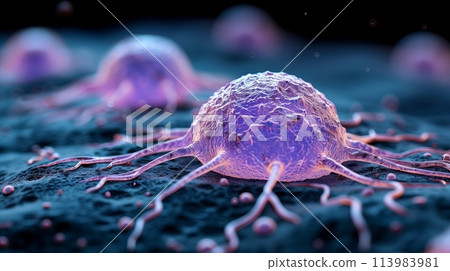 The Art of Invasion A Glimpse into Cancer Cells - Stock Illustration ...