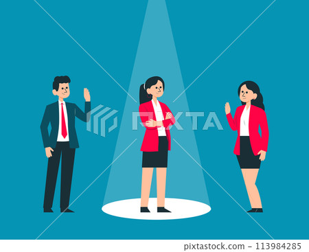 Company making a choice of person. Hired concept vector Company making a choice of person. Hired concept vector 113984285