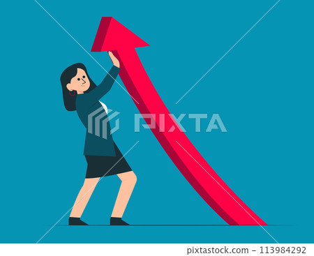 Person directing the arrow up. Leadership vector 113984292