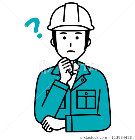 Thinking male worker 113984438