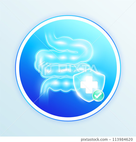 Small Intestine Sticker Blue Health care small intestine human internal... - Stock Illustration ...