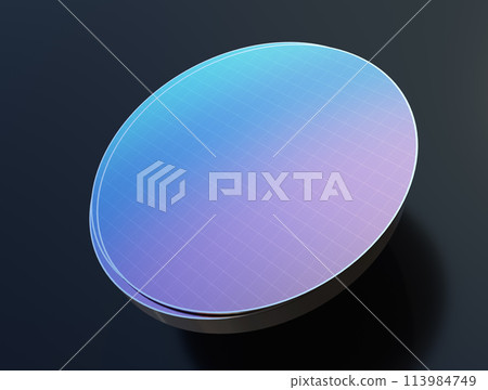 Image of a semiconductor wafer on a black background 113984749