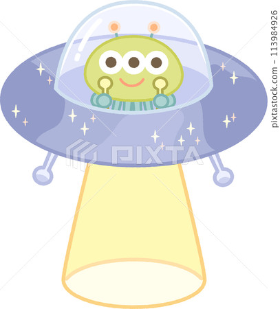外星人騎乘 UFO 的插圖 113984926