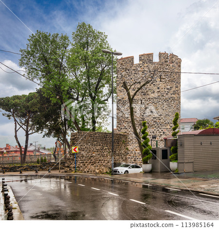 Anadolu Hisari, 13th century medieval Ottoman fortress by Anatolian side of Bosporus, Beykoz district, Istanbul, Turkey Anadolu Hisari, 13th century medieval Ottoman fortress by Anatolian side of Bosporus, Beykoz district, Istanbul, Turkey 113985164