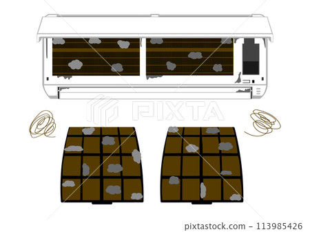 Air conditioner with dirty filters or inside 113985426