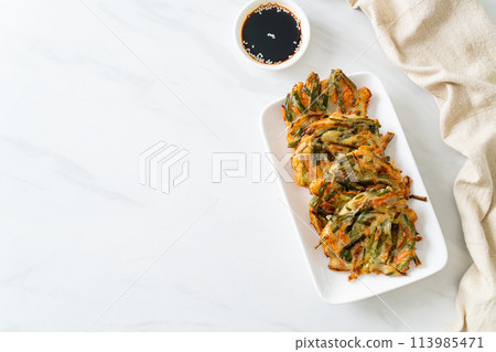 Pajeon or Korean pancake or Korean pizza Pajeon or Korean pancake or Korean pizza 113985471
