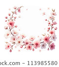 水彩畫櫻花框素材[AI圖片] 113985580