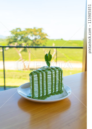 matcha green tea crepe cake matcha green tea crepe cake 113985851