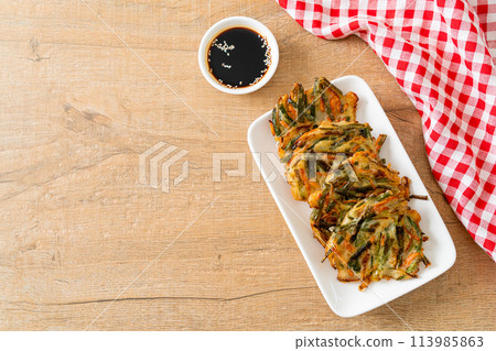 Pajeon or Korean pancake or Korean pizza Pajeon or Korean pancake or Korean pizza 113985863