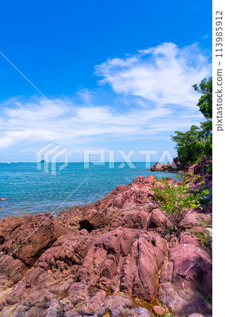 The Pink Coast or Lan Him Chomphu at Chanthaburi in Thailand 113985912