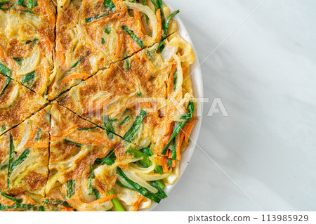 Pajeon or Korean pancake or Korean pizza 113985929