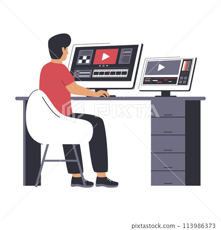flat vector of video production concept flat vector of video production concept 113986373
