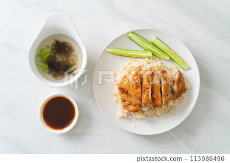 Grilled Chicken with Steamed Rice Grilled Chicken with Steamed Rice 113986496