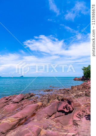 The Pink Coast or Lan Him Chomphu at Chanthaburi in Thailand 113986678