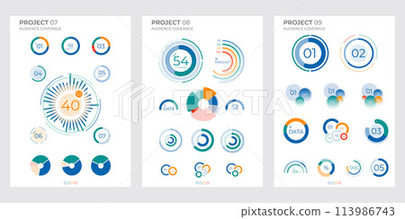 Design business elements charts in color. Vector illustration. Design business elements charts in color. Vector illustration. 113986743