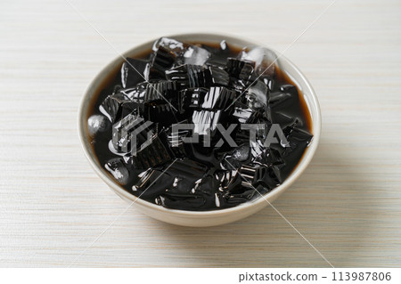 Black grass jelly with ice Black grass jelly with ice 113987806