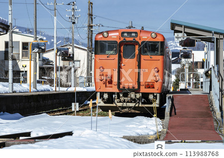 Tarako-colored train on the Johana Line Tarako-colored train on the Johana Line 113988768