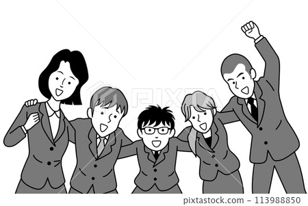 New employee putting his arm around 113988850