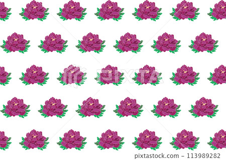 Illustration of deep pink peony flower bouquet on white background. Illustration of deep pink peony flower bouquet on white background. 113989282