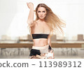 Sporty Caucasian woman, person, Caucasian, blonde, dignified, American, British, Russian 113989312