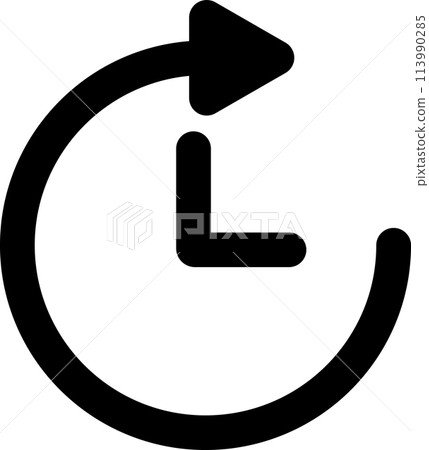 代表時間倒帶的箭頭圖標 代表時間倒帶的箭頭圖標 113990285