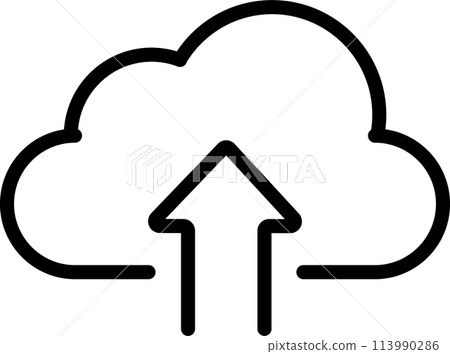 代表上傳的雲和箭頭圖標 代表上傳的雲和箭頭圖標 113990286