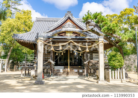 Inano Shrine in Miyanomae, Itami City, Hyogo Prefecture (part of the Arioka Castle ruins) - worship hall (tangible cultural property) Inano Shrine in Miyanomae, Itami City, Hyogo Prefecture (part of the Arioka Castle ruins) - worship hall (tangible cultural property) 113990353