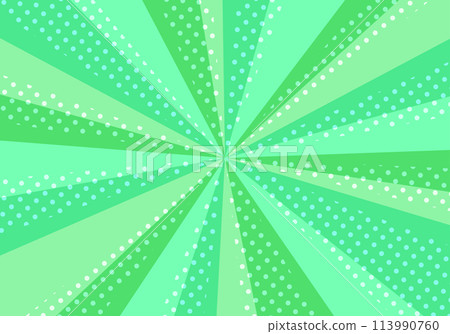 Polka dot sunburst background material (yellow green) 113990760