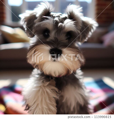 Cute drawing of a miniature schnauzer Cute drawing of a miniature schnauzer 113990815