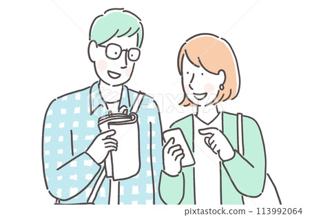 Couple discussing destination 113992064