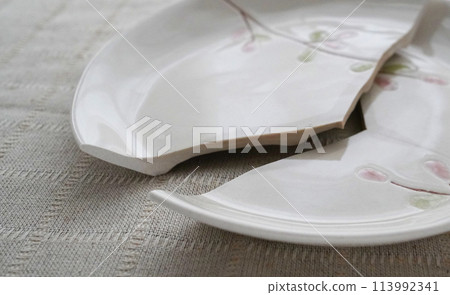 一塊陶瓷板斷成兩半 一塊陶瓷板斷成兩半 113992341