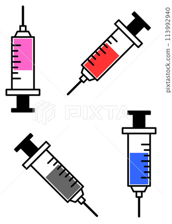 Illustration of a medical device for injecting drug medicine or liquid with a syringe Illustration of a medical device for injecting drug medicine or liquid with a syringe 113992940