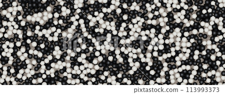 Black and white plastic balls abstract background as seamless pattern Black and white plastic balls abstract background as seamless pattern 113993373